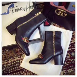 Gucci Leather mid-heel ankle boot